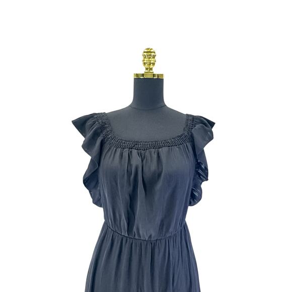 Pretty Garden Black Flutter Sleeve Tiered Maxi Dress - S - Picture 7 of 9